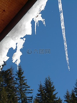 冰柱,冬天,雪