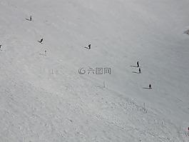 滑雪運行,滑雪者,冬天