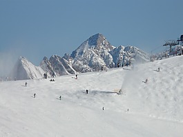 滑雪運行,滑雪者,冬天
