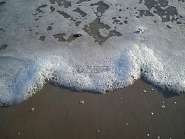 海灘,泡沫,波