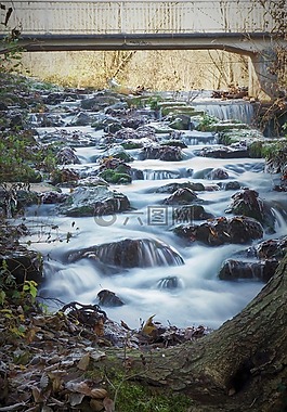 长时间曝光,水,岩