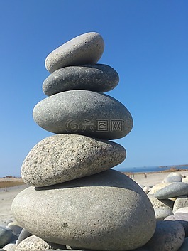 石頭,海灘,布列塔尼