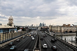 城市,橋,莫斯科