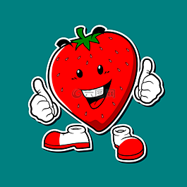 吉祥物,圖標,strawbery