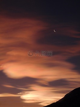 黃昏,云,天空