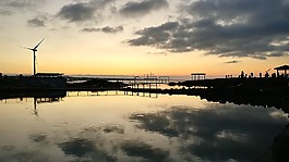 發(fā)光,海,日落