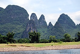 河,山,植被