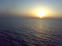 日落,海,自然