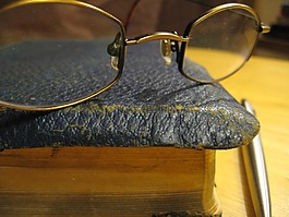 眼鏡,老,書