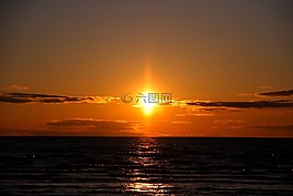 日落,海,太陽