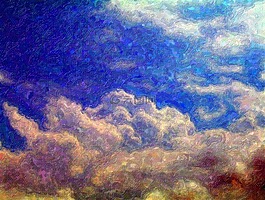畫,天空,云