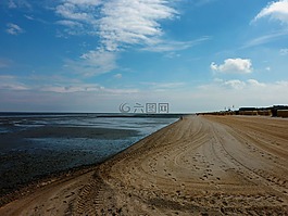 海灘,假期,水