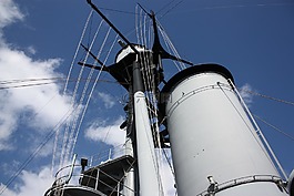 船,煙囪,電線