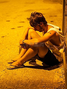 男子,男孩,坐