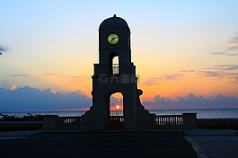 日出,黎明,塔