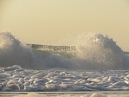 波,海洋,海