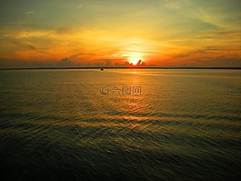 日落,海洋,太平洋