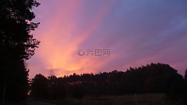 日出,紫,morgenstimmung