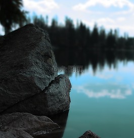 湖,水,石
