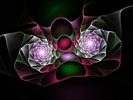 分形,粉紅色,綠色