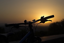 自行車,日落,日出