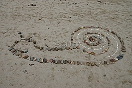 蝸牛,海灘,石頭