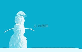雪人,蓝色,白
