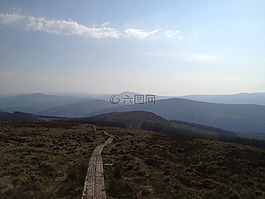 山,路徑,天空