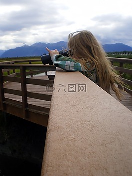 女孩,雙筒望遠(yuǎn)鏡,兒童
