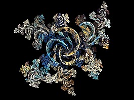 分形,蓝色,奶油