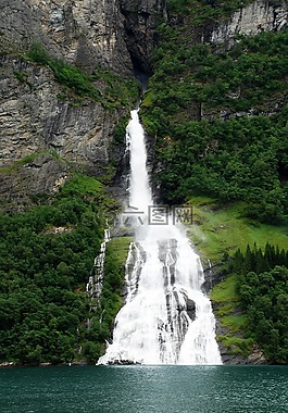 峡湾,挪威西北部,瀑布