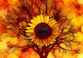 太陽(yáng)花,中心,花