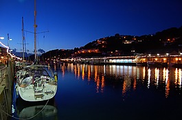 海港,船,夜