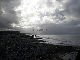 海洋,海灘,沙