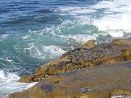 波,石,沖浪