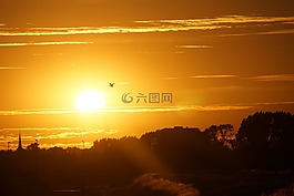 太陽,日落,晚上