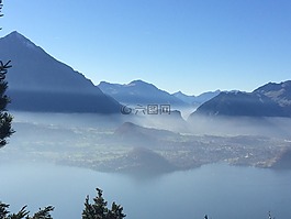 霧,高山,山