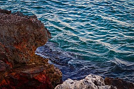 海,巖石,濱