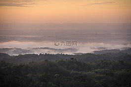 景觀,日出,夏天