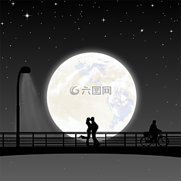 月亮,夜,夫婦