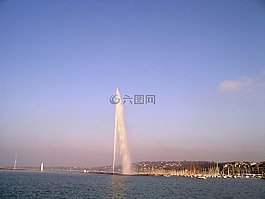 日內(nèi)瓦,湖,噴射