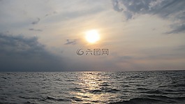 日落,海,帆