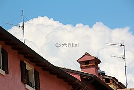 天線,煙囪,天空