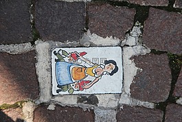 鋪路,鵝卵石畫,小矮人