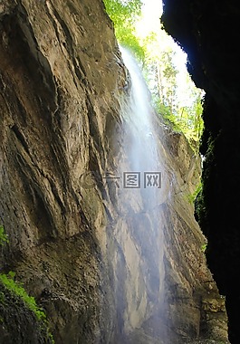 瀑布,partnachklamm,河