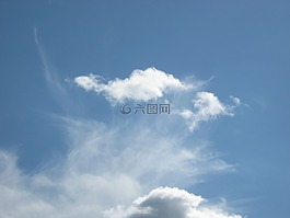 藍色,天空,白