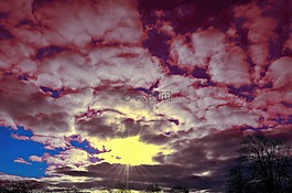 日出,云,天空