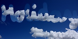 度假,天空,云