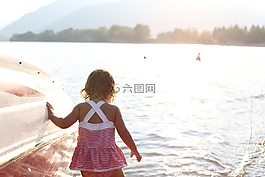 船,湖,兒童