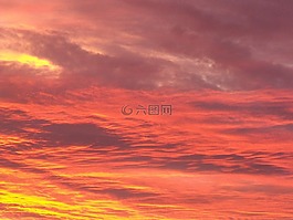 日落,多云,天空